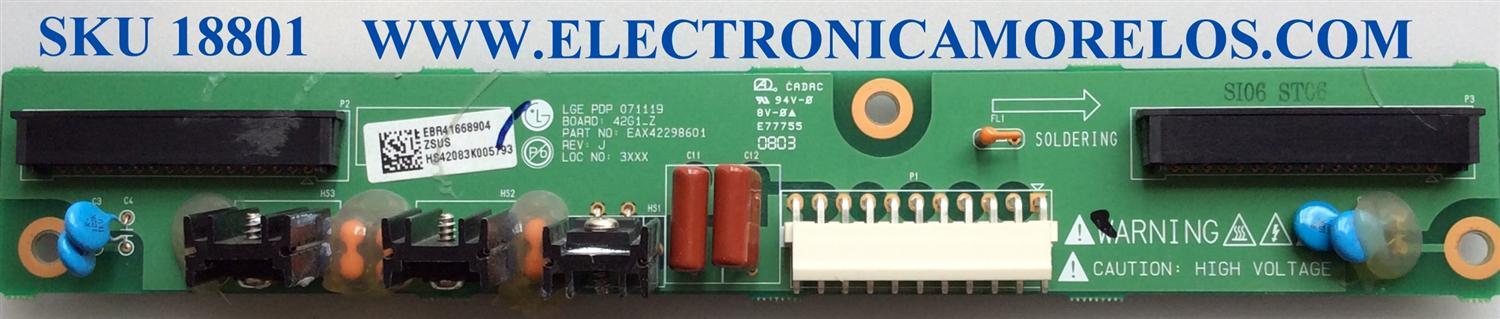 Z-SUS / LG EBR41668904 / EAX42298601 / 42G1_Z / REV:J / PANEL PDP42G10001 / MODELOS 42PG20-UA.AUSRLJR / 42PG20